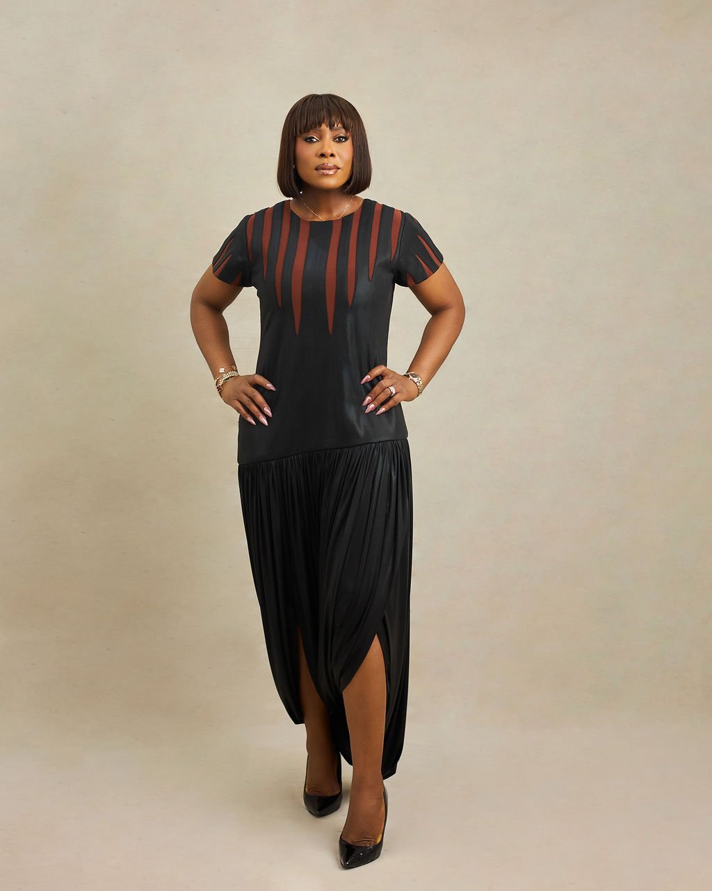 Nexus Split Dress (Front & Back Drape) - Image 6