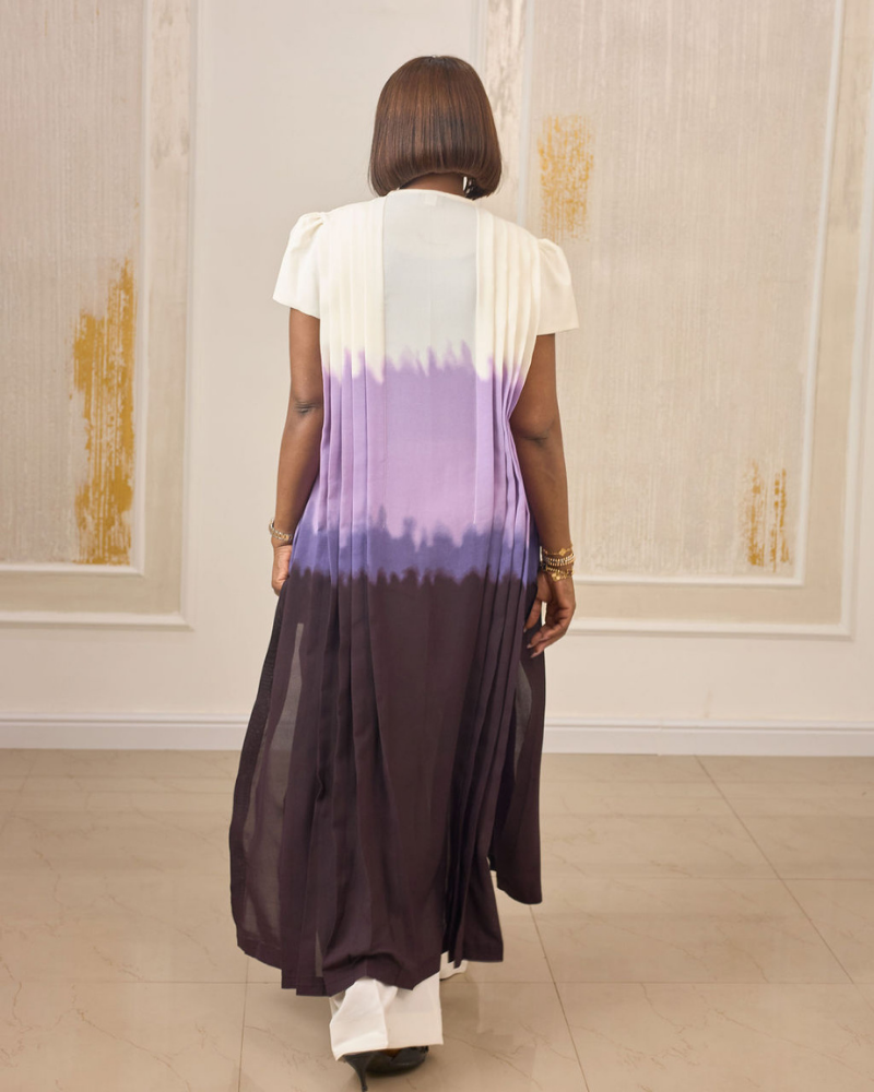 Purple Ombré Pleated Tunic Set - Image 3