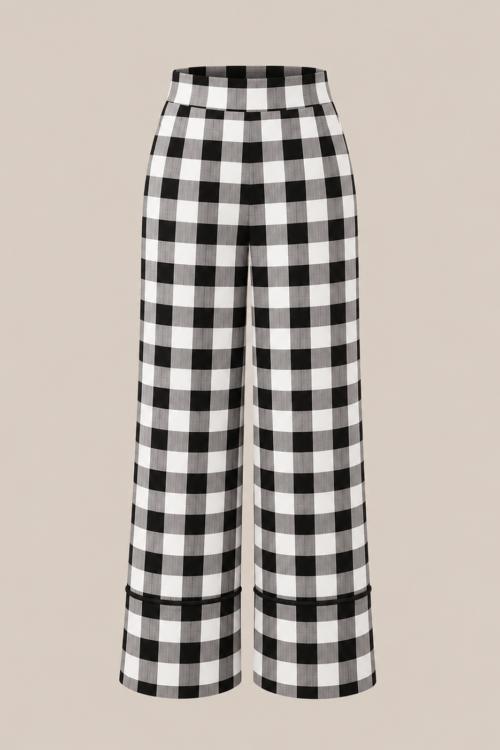 Black Gingham Pants
