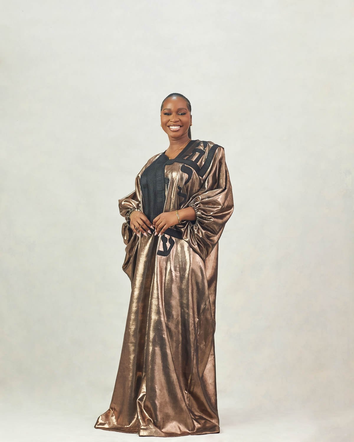 Khayil Babanriga In Metallic Gold - Image 4