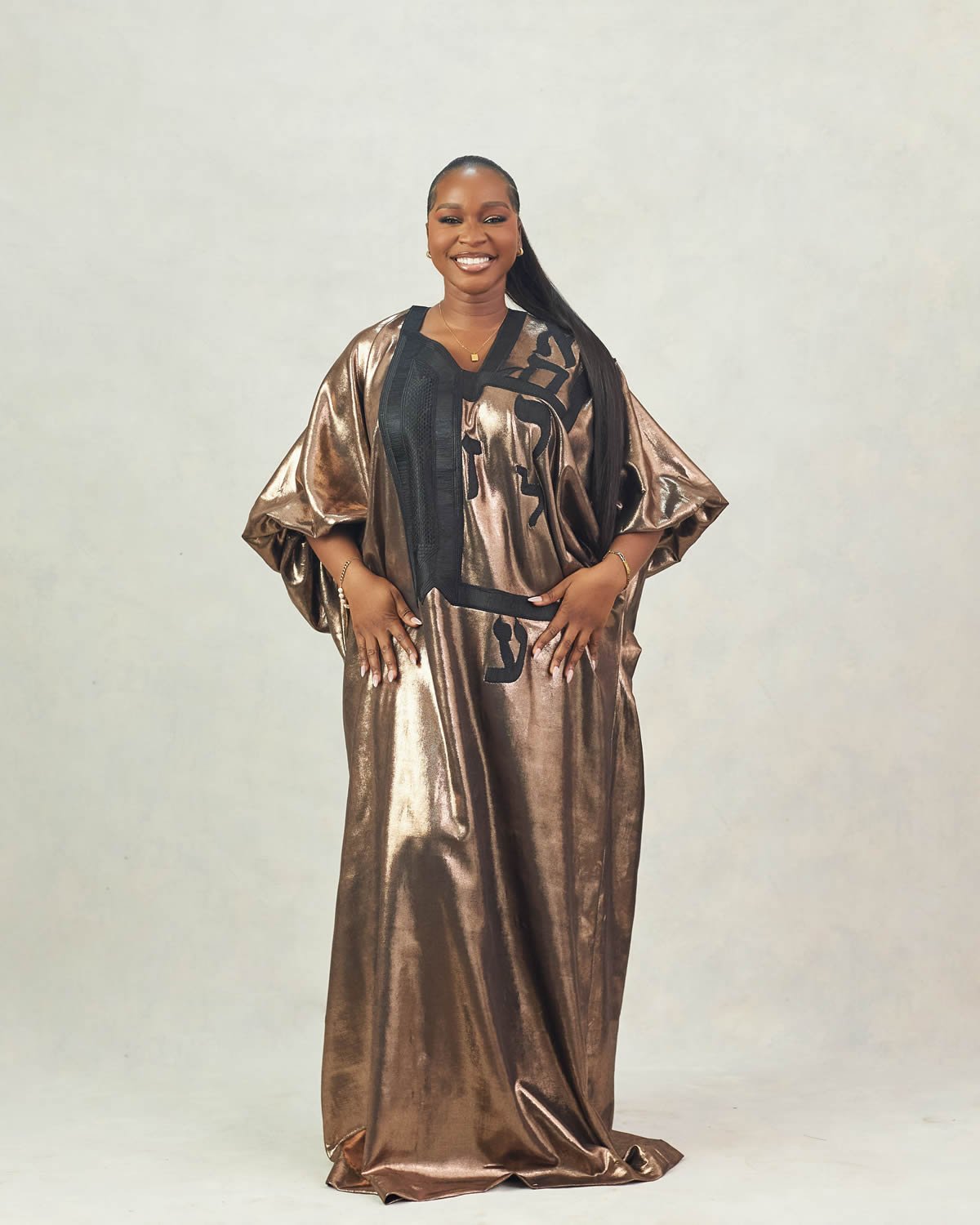 Khayil Babanriga In Metallic Gold - Image 3