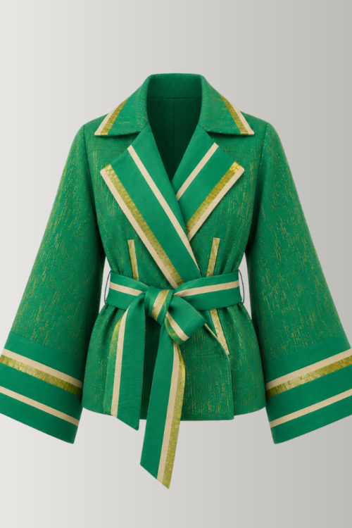 Green Asooke Trench Jacket