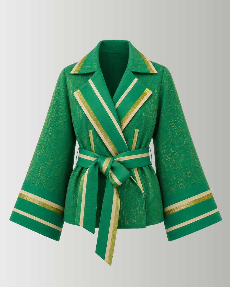 Green Asooke Trench Jacket
