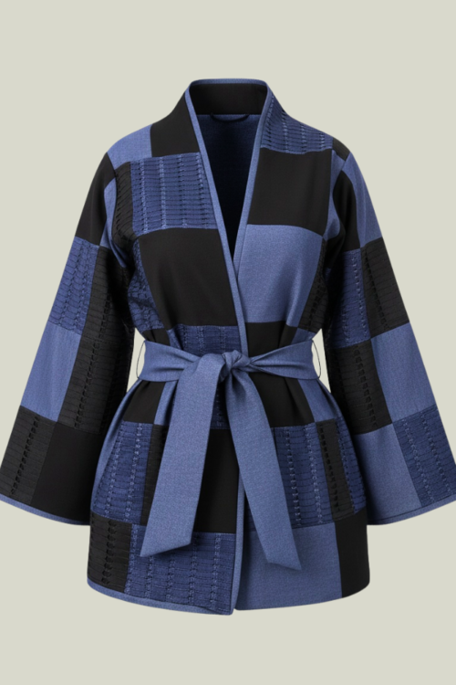 Denim & Asooke Patched Boubou